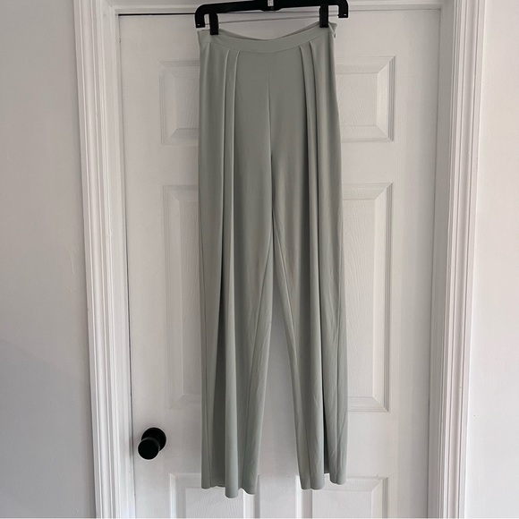 NORMA KAMALI Revolve Sage Green Pleated Dress Pants Trousers S - Picture 5 of 11